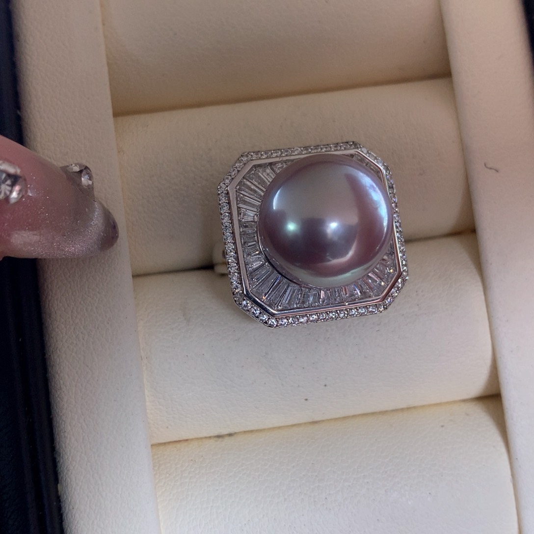 淡水珍珠戒指银S925镶嵌