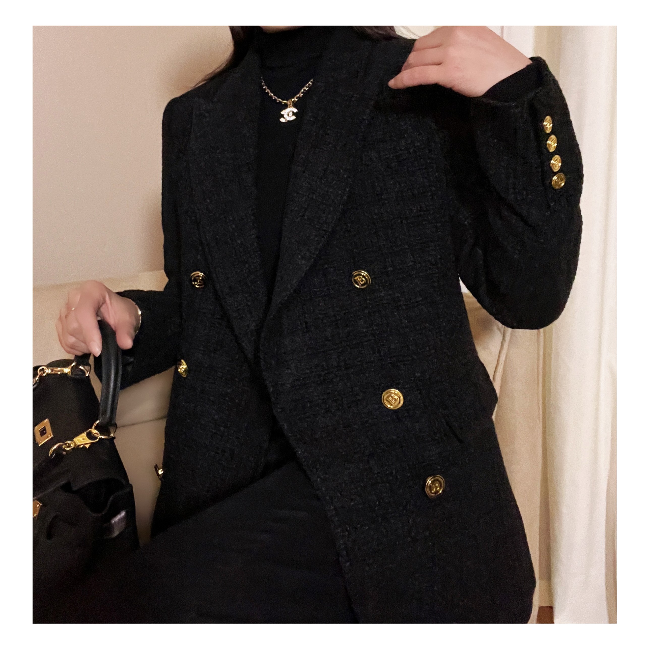 高阶英伦赫本风西装外套女冬季鹅绒外套TYAW263