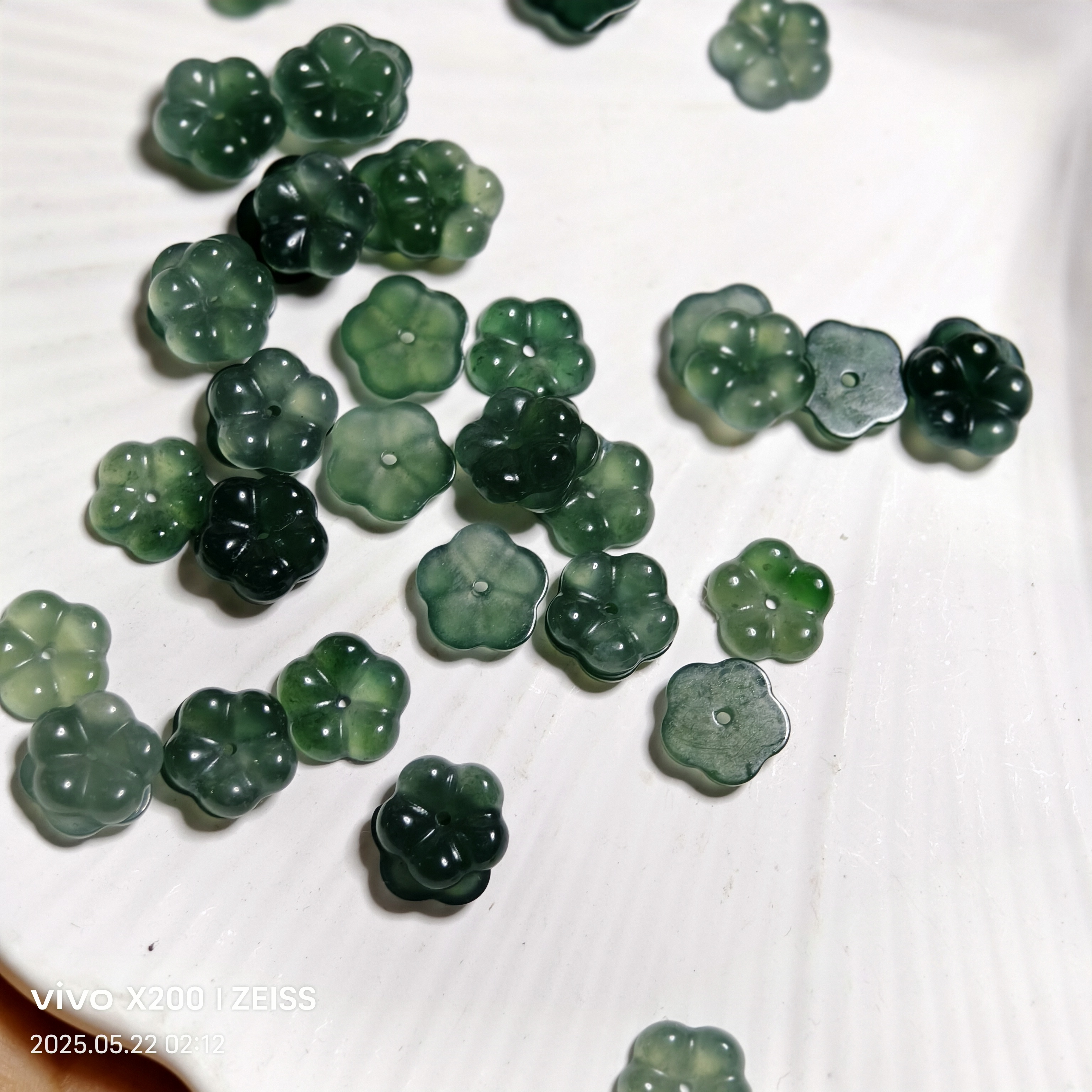 有钱花手绳编织配件危料翡翠花花一份5颗