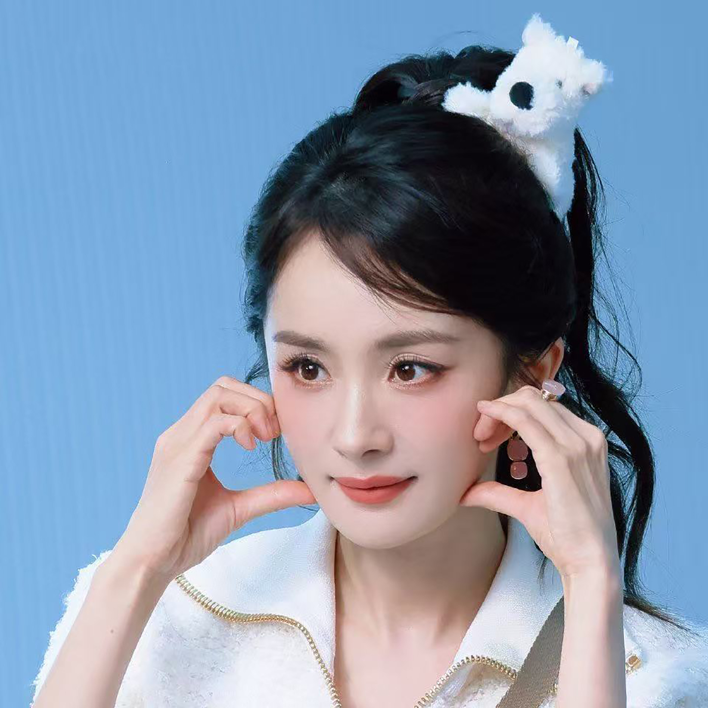 杨幂同款小狗发夹女2025新款卡通毛绒前额侧边刘海鸭嘴夹发卡