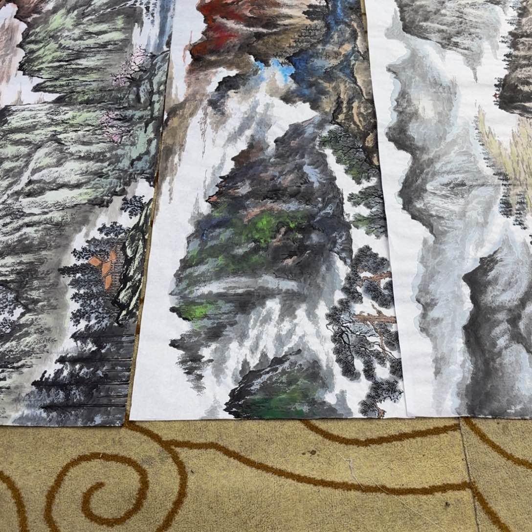 赵***钧国画丛丕军山水作品童