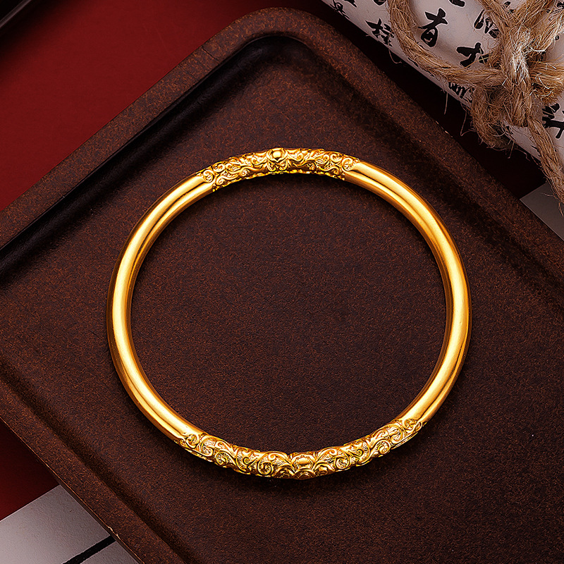 999实心优品定制精工拉丝卷草纹