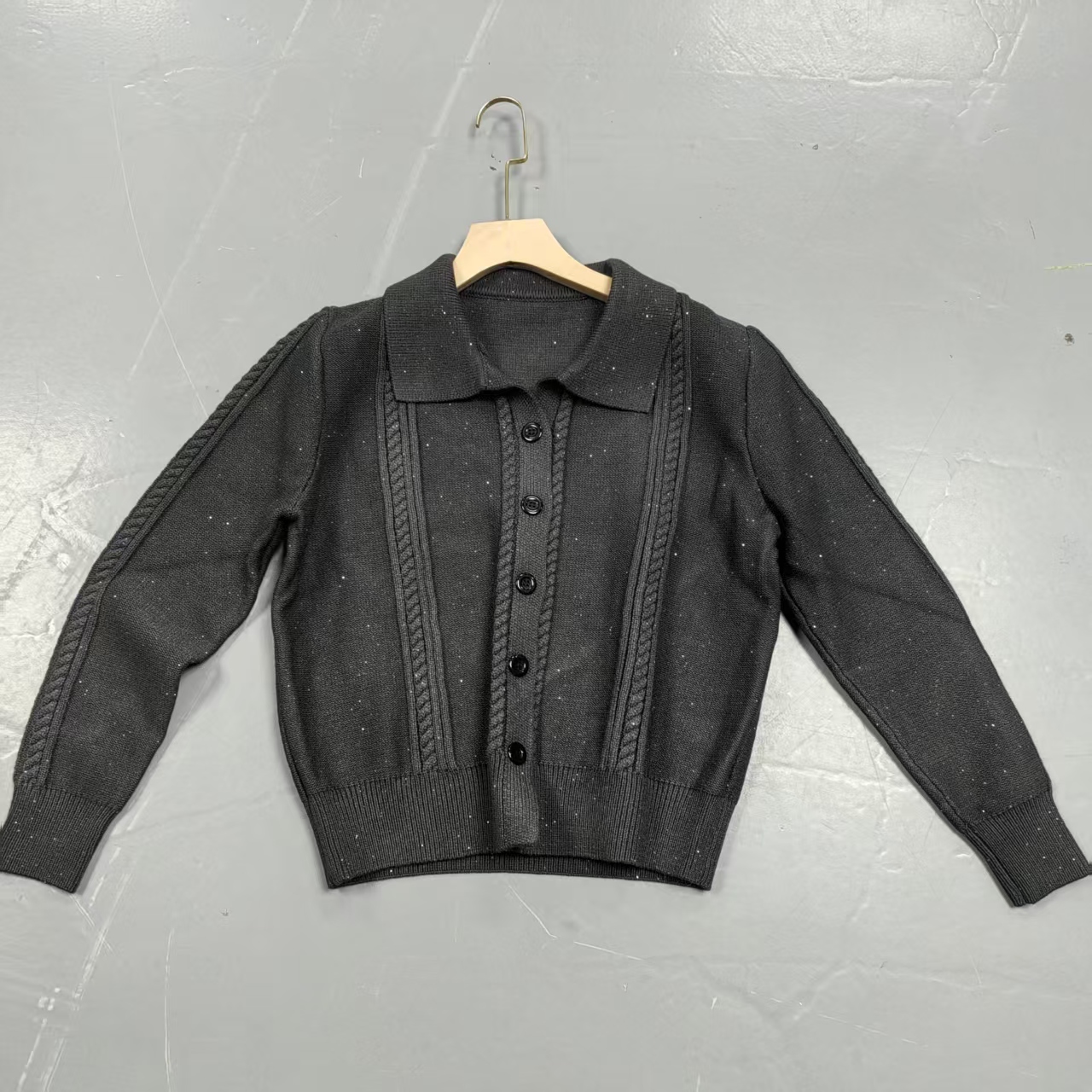 【南油玲姐】灰色开衫新款针织衫MY1017