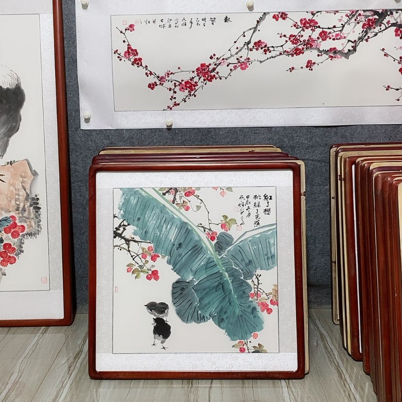 【闪购商品】国画书画作品带框65×65厘米