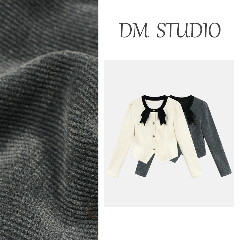 【千金归来】冬季经典蝴蝶结下摆开叉设计立体收腹上衣DM23579