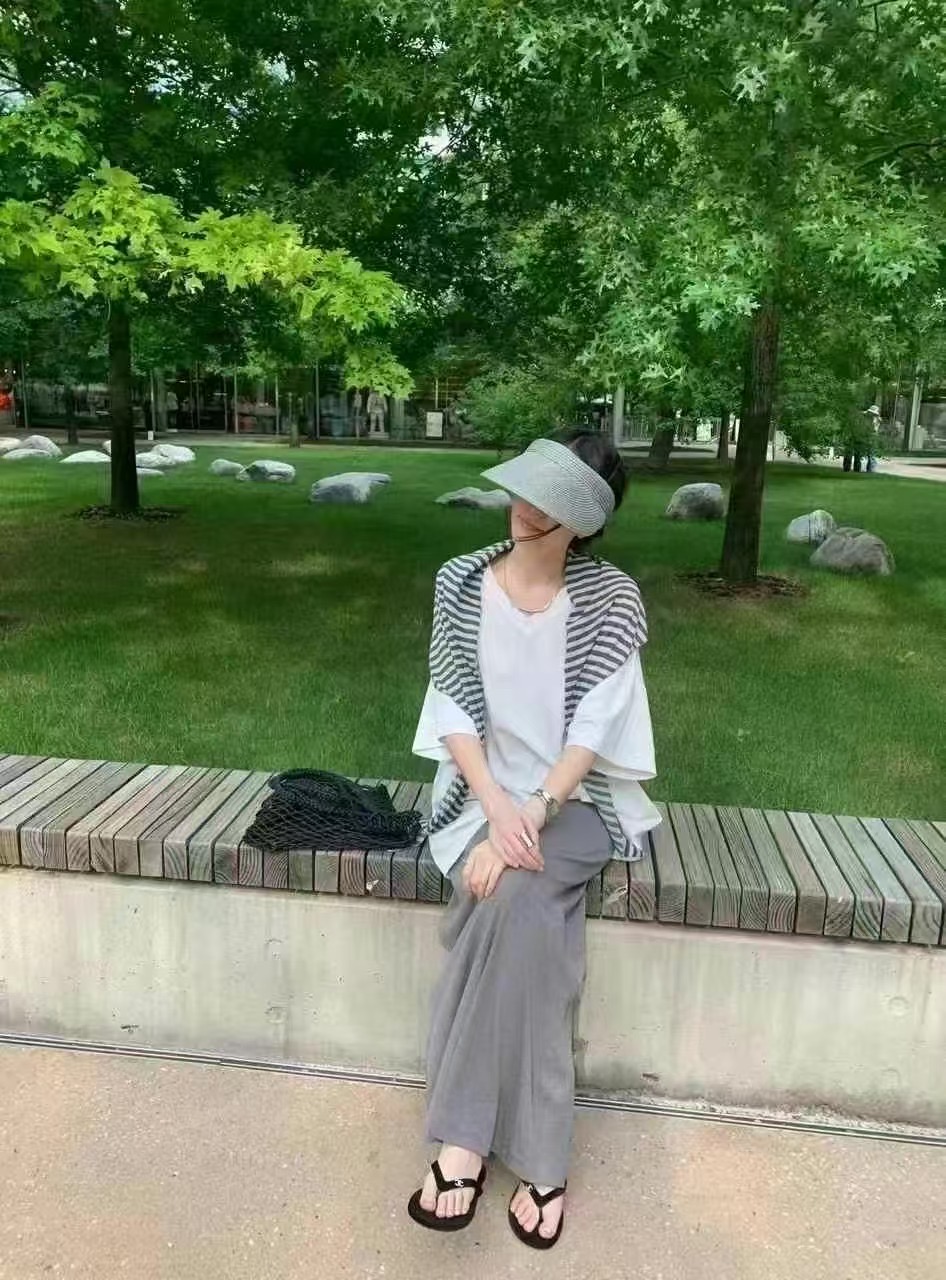 冬天气质设计感小众宽松时尚百搭毛呢外套条纹小香风休闲