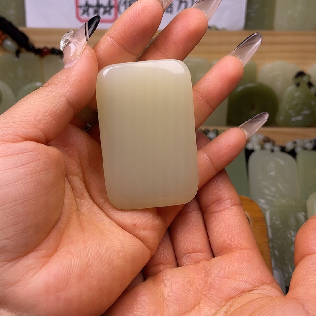 子***清格尔木晴水色男士平安无事牌6*4