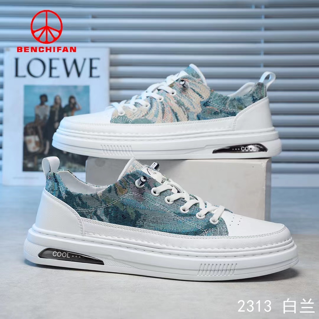 2313套筒鞋子小白鞋薄款运动鞋潮鞋潮流帆布鞋透气青春潮流图腾