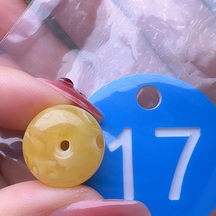 蜜蜡裸石未镶嵌微花粉 15.5/10mm 墩子