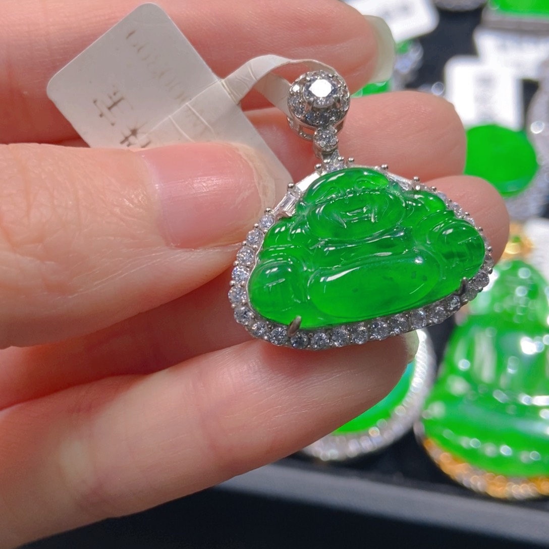 翡翠吊坠(不含链)银S925镶嵌