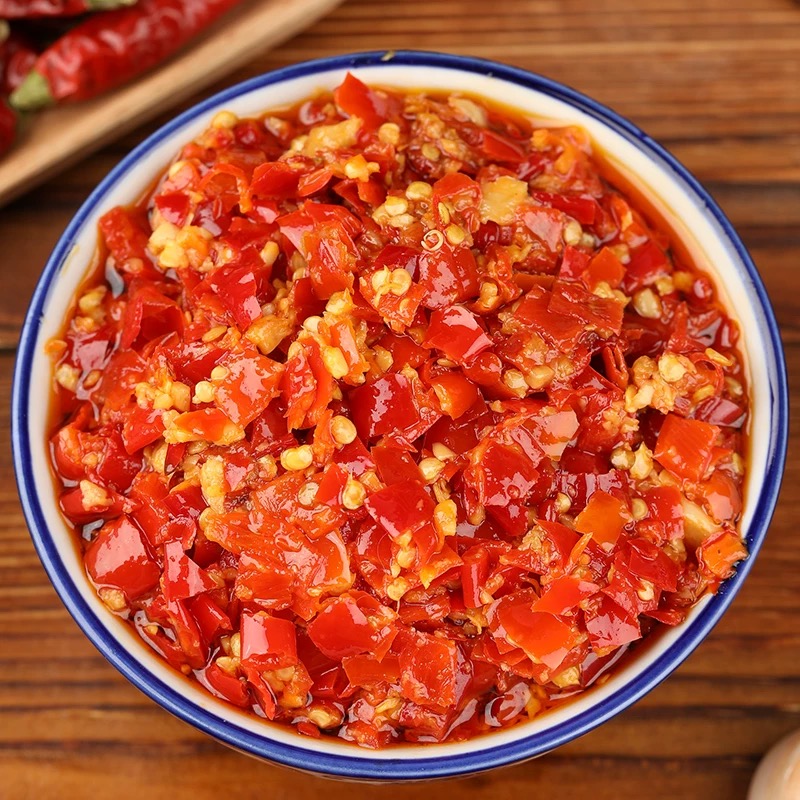 湖南特色农家茶油剁辣椒手工腌制香辣下饭调味品