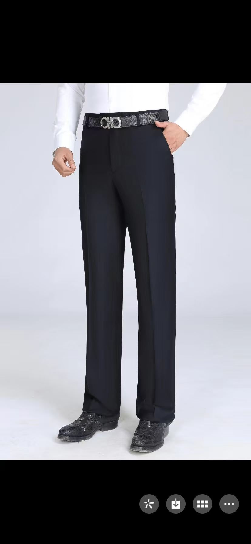 男士西装裤秋冬厚款商务高腰直筒裤306#