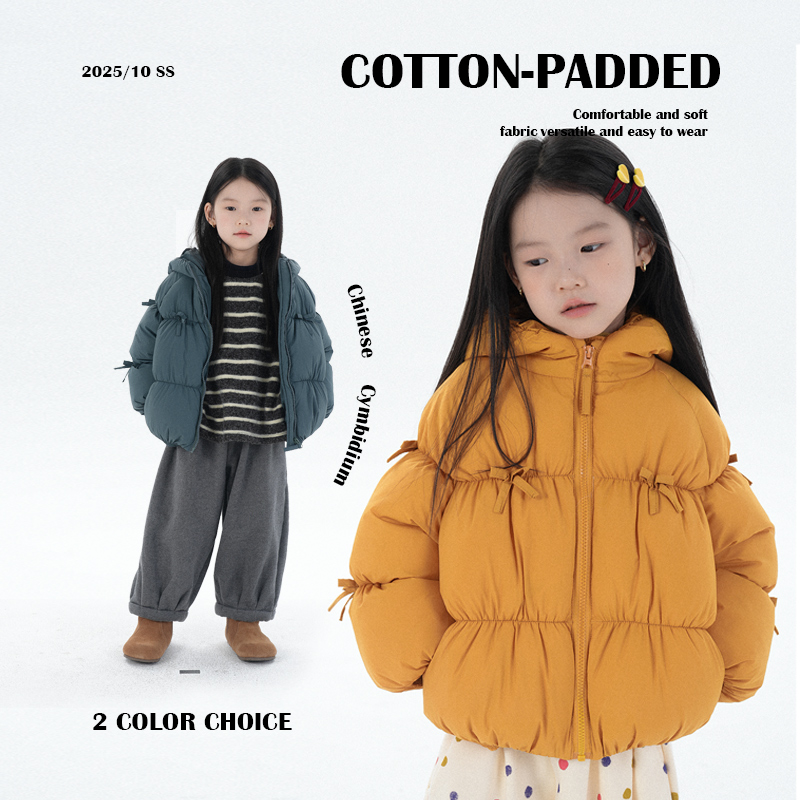 史豌豆女童环保颗粒绒泡芙连帽棉服 Y4537