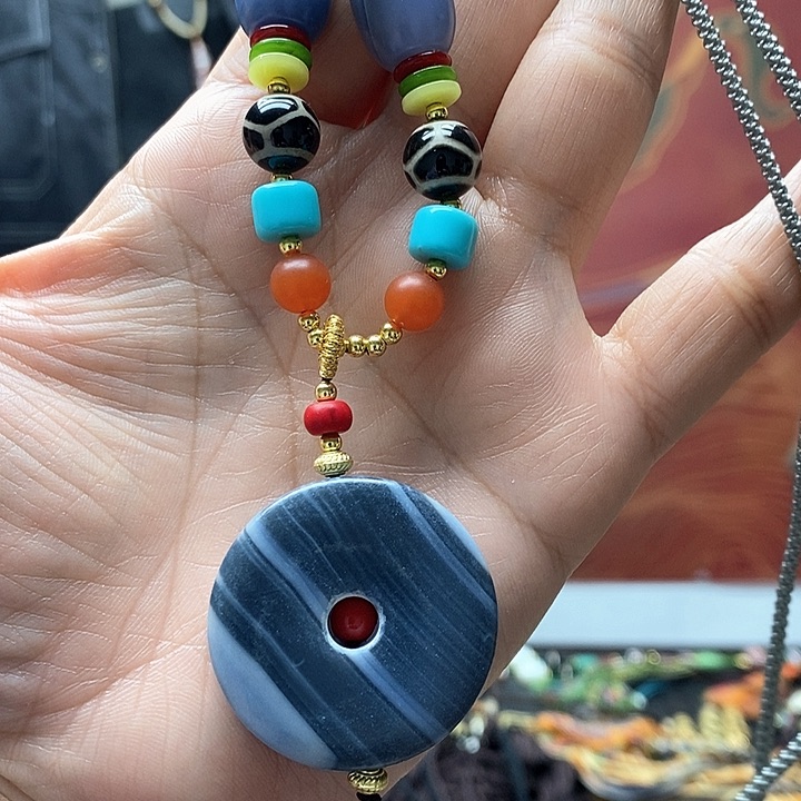 玛瑙/玉髓颈饰合金