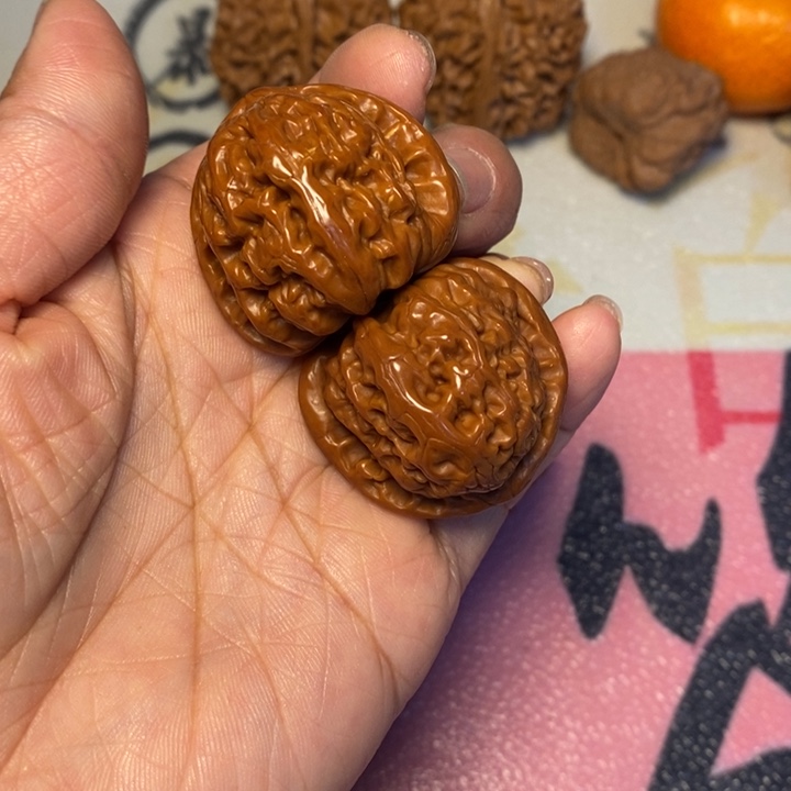 温****把件文玩核桃白狮子