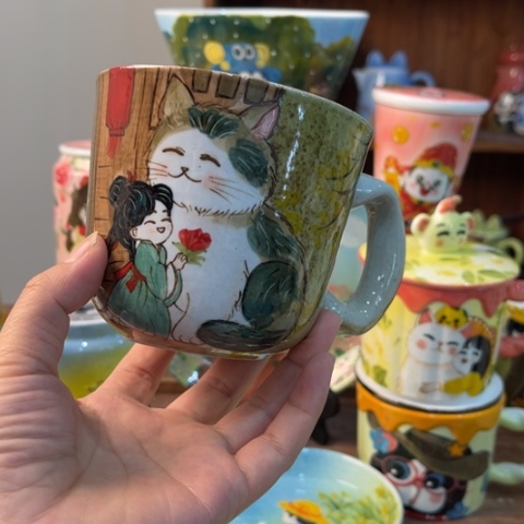 炉景德镇釉下手绘陶瓷 