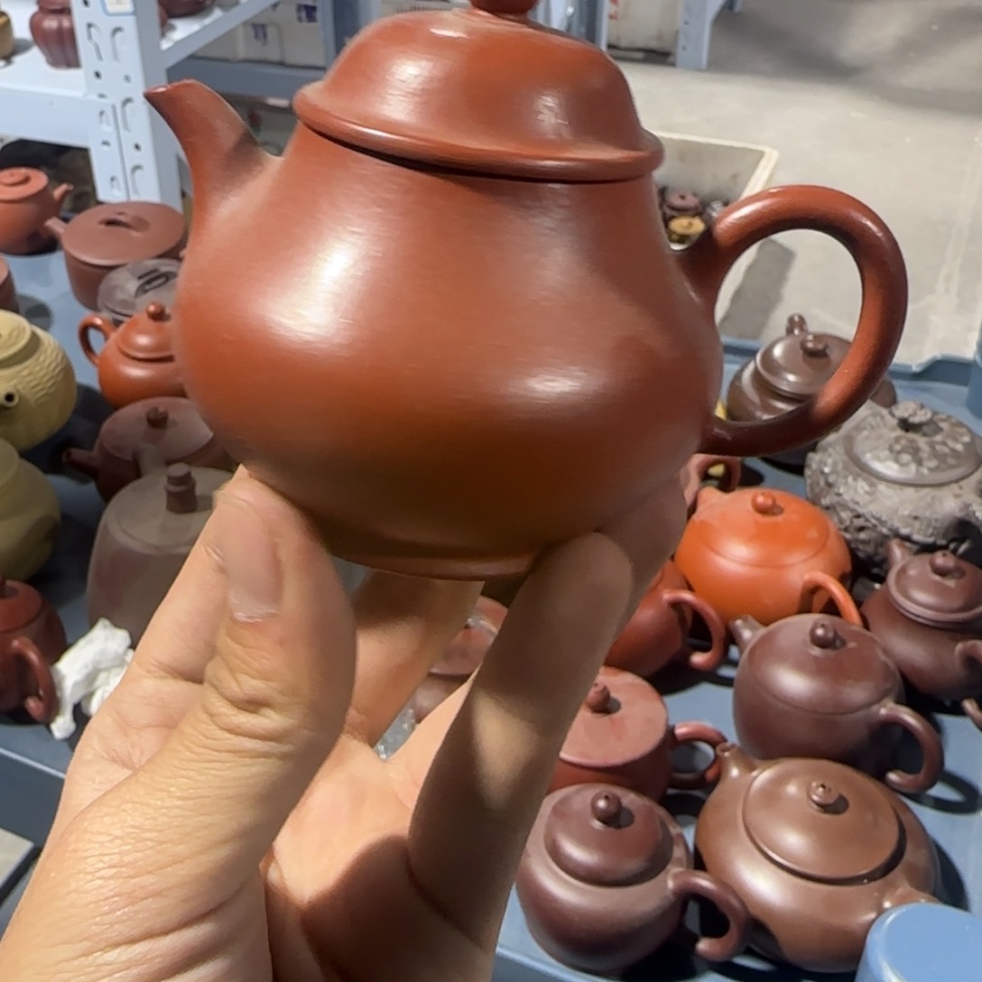 紫砂茶壶朱泥潘壶