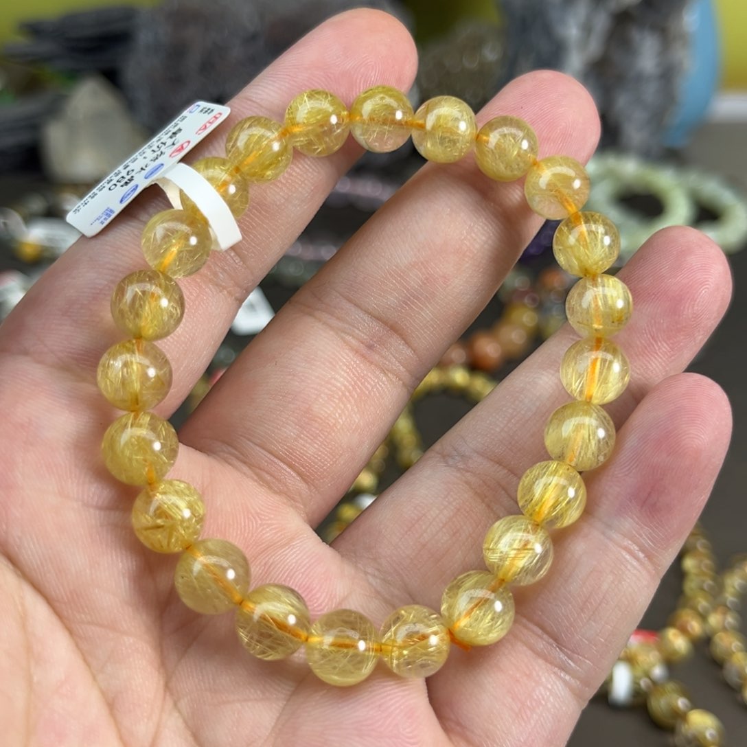 水晶手串未镶嵌j 金发晶