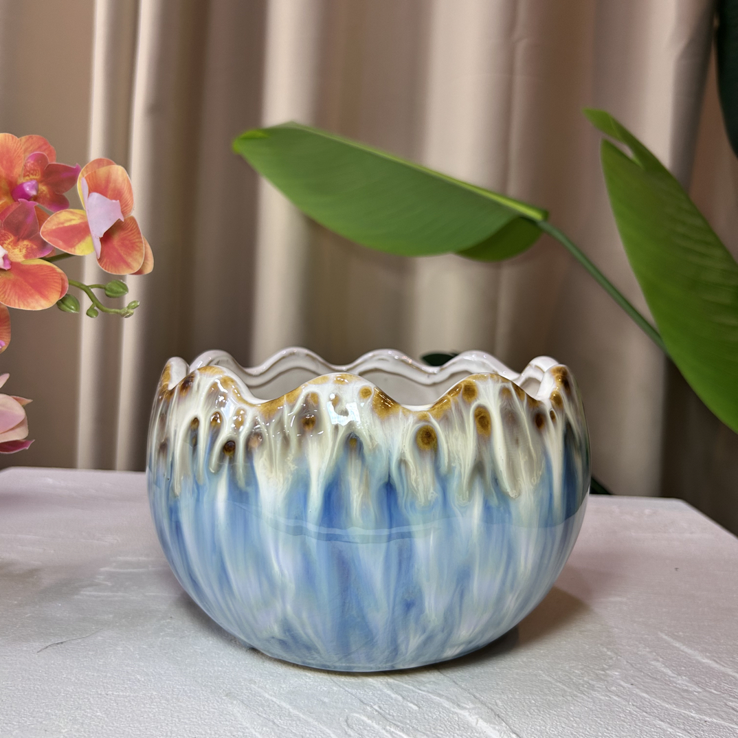 C167口19高13.5创意恐龙蛋造型花盆适合蝴蝶兰多肉等绿植花卉