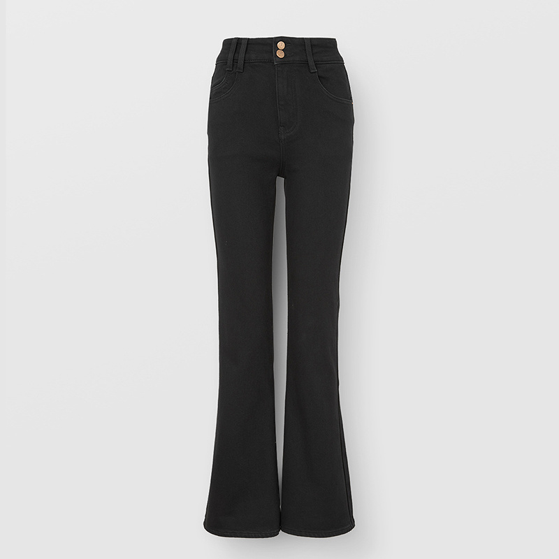 爱客秋冬加绒牛仔裤高腰弹力女裤弹力长裤显瘦RL25443N001