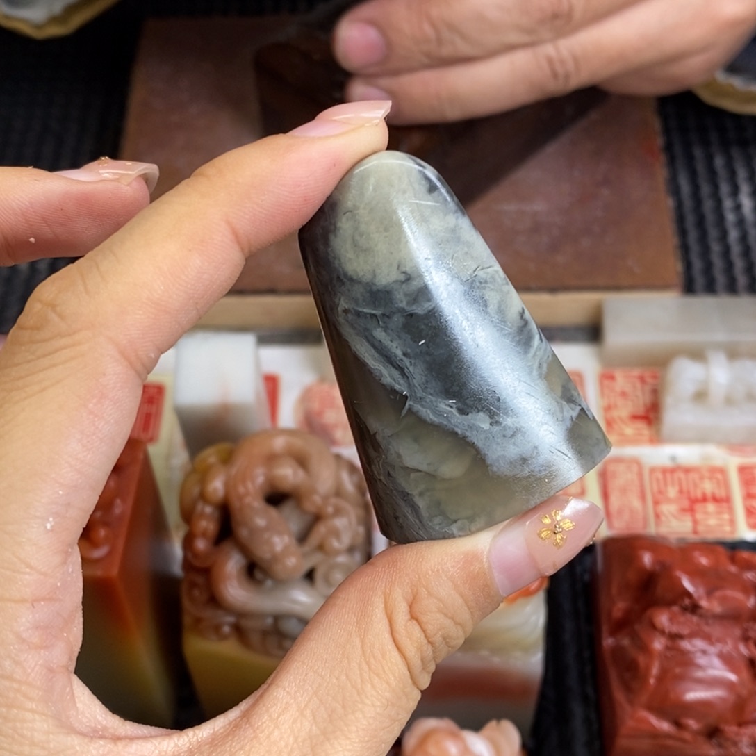 竹***猫寿山石印石成品正章书法用品