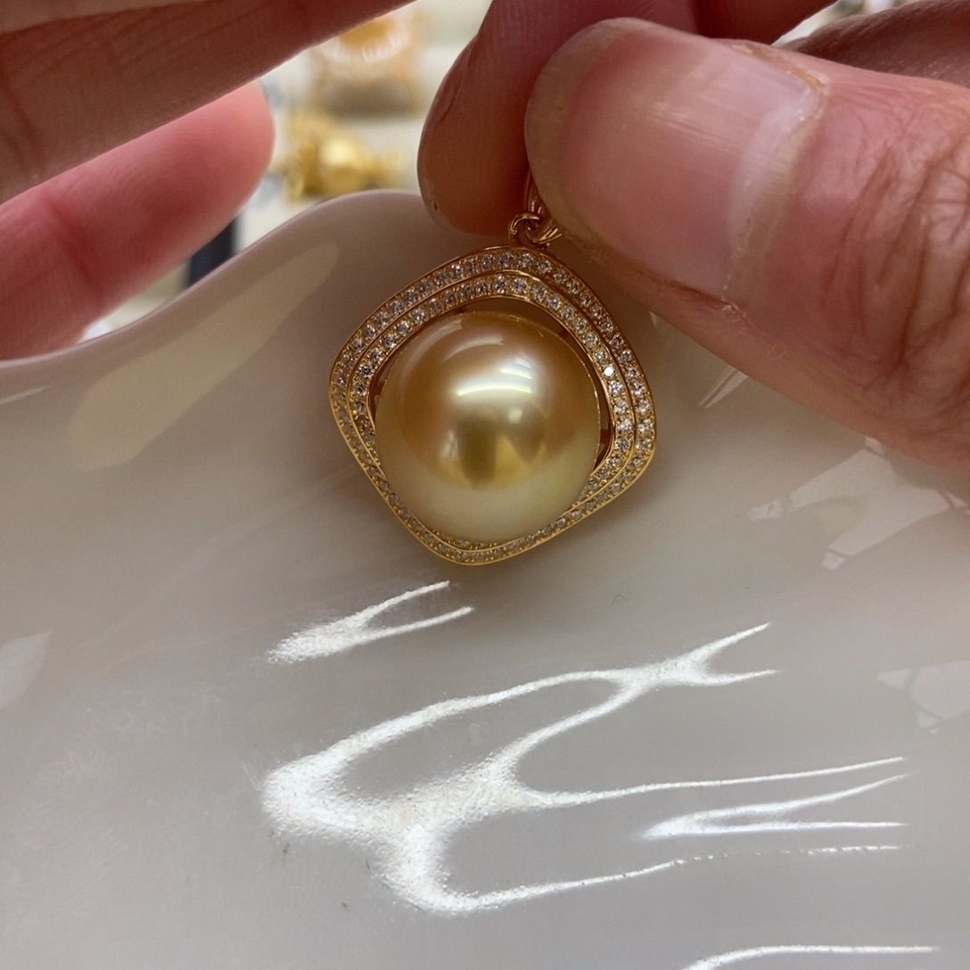 海水珍珠吊坠(不含链)银S925镶嵌