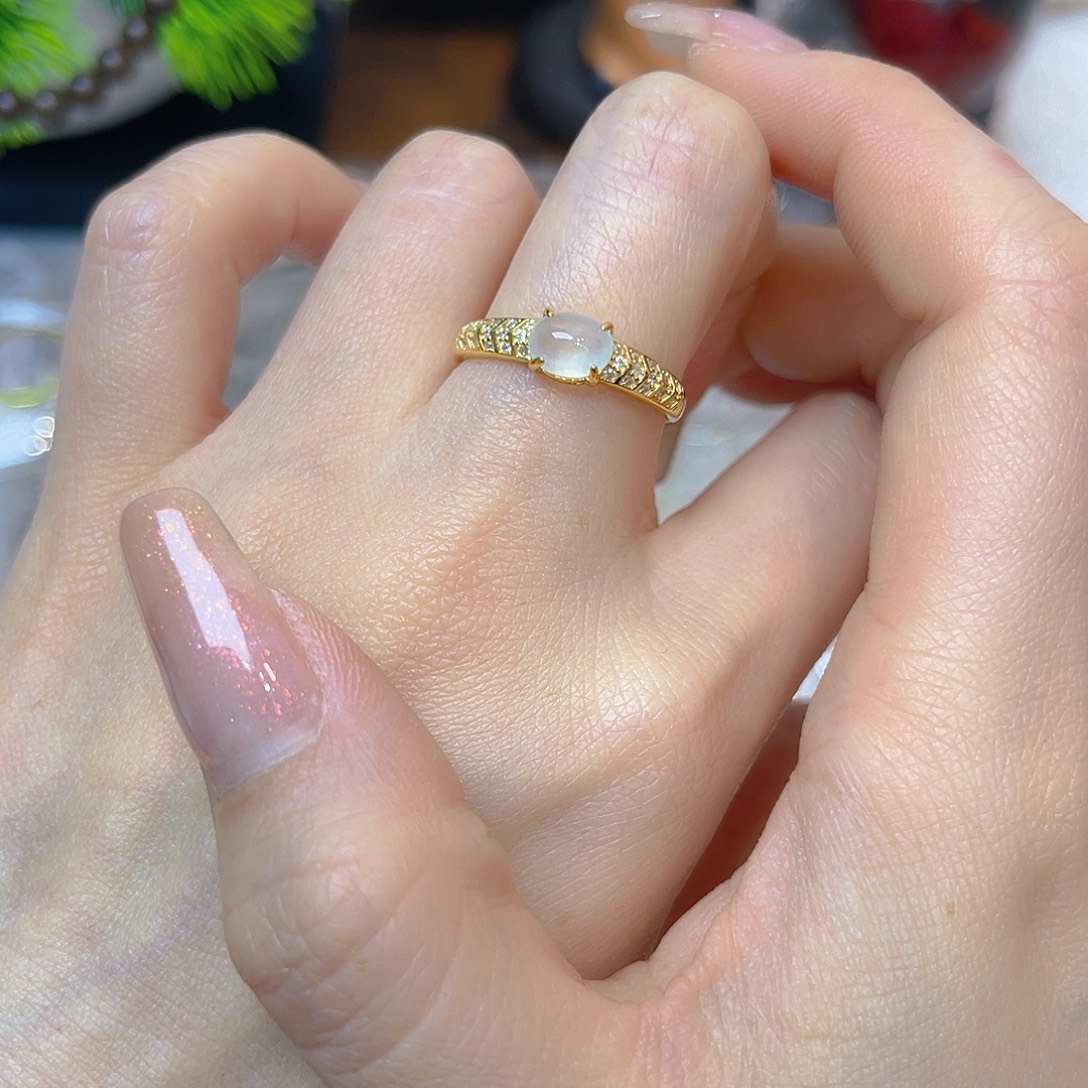 翡翠银S925镶嵌戒指