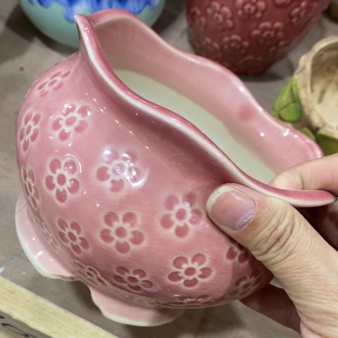 陶瓷印章粉花2131343