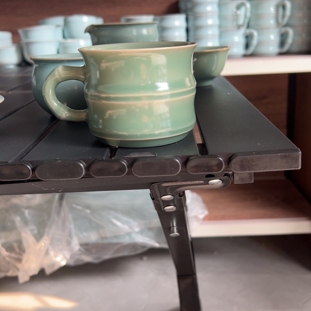 嘟***猫杯仿古青绿竹节咖啡杯