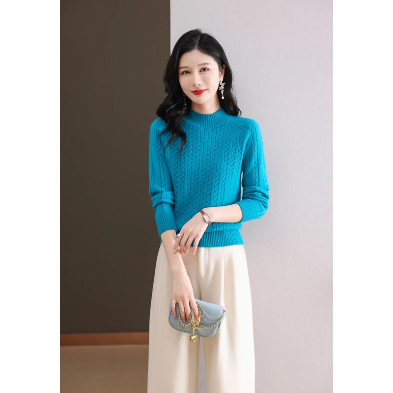 【绵羊毛】冬季新款纯色百搭时尚宽松休闲气质显瘦保暖套头长袖