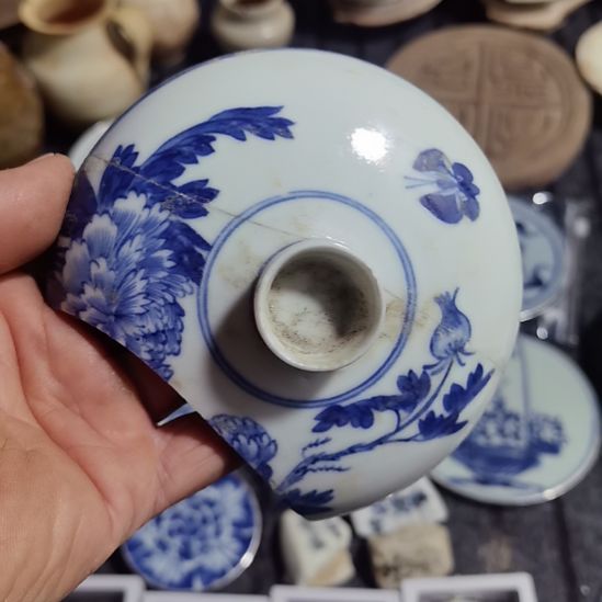 瓷片青花影青杯垫学习标本
