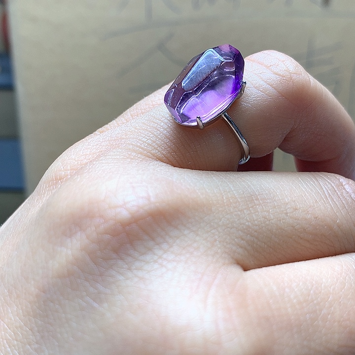 水晶水晶戒指银S925镶嵌