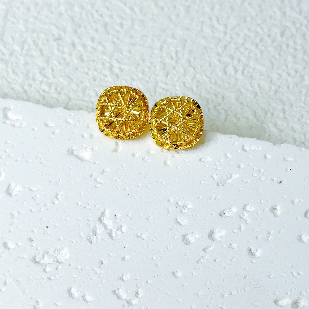 精工方糖拉丝耳钉-430