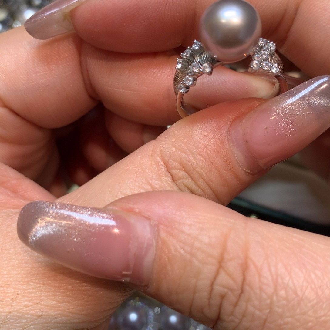 淡水珍珠戒指银S925镶嵌
