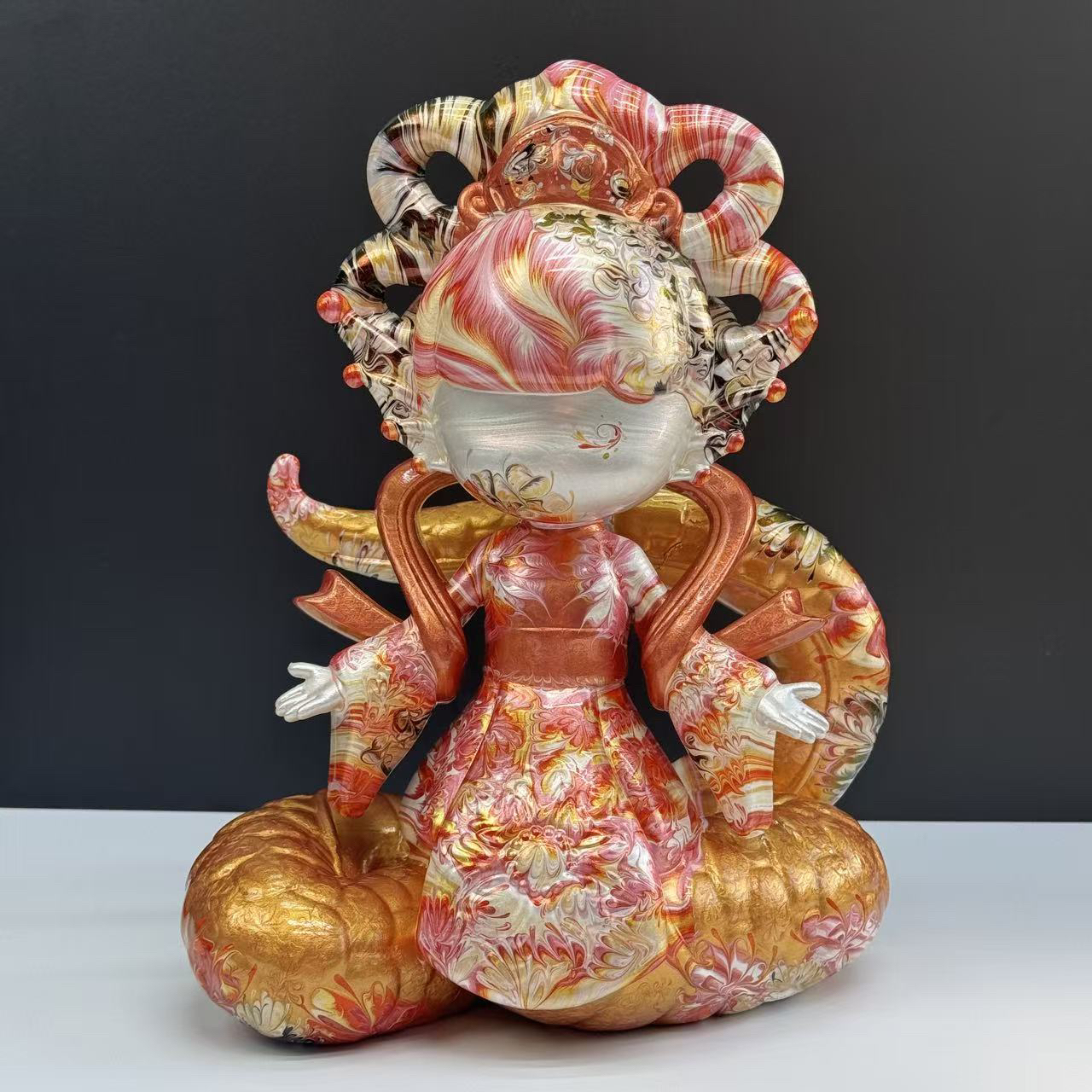 34cm女娲成品/跟单颜色手工创意流体潮玩摆件雕塑工艺品