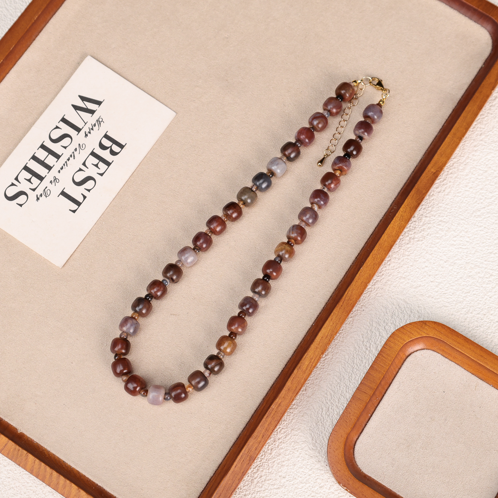 LZ5236天然玛瑙老型珠满串项链