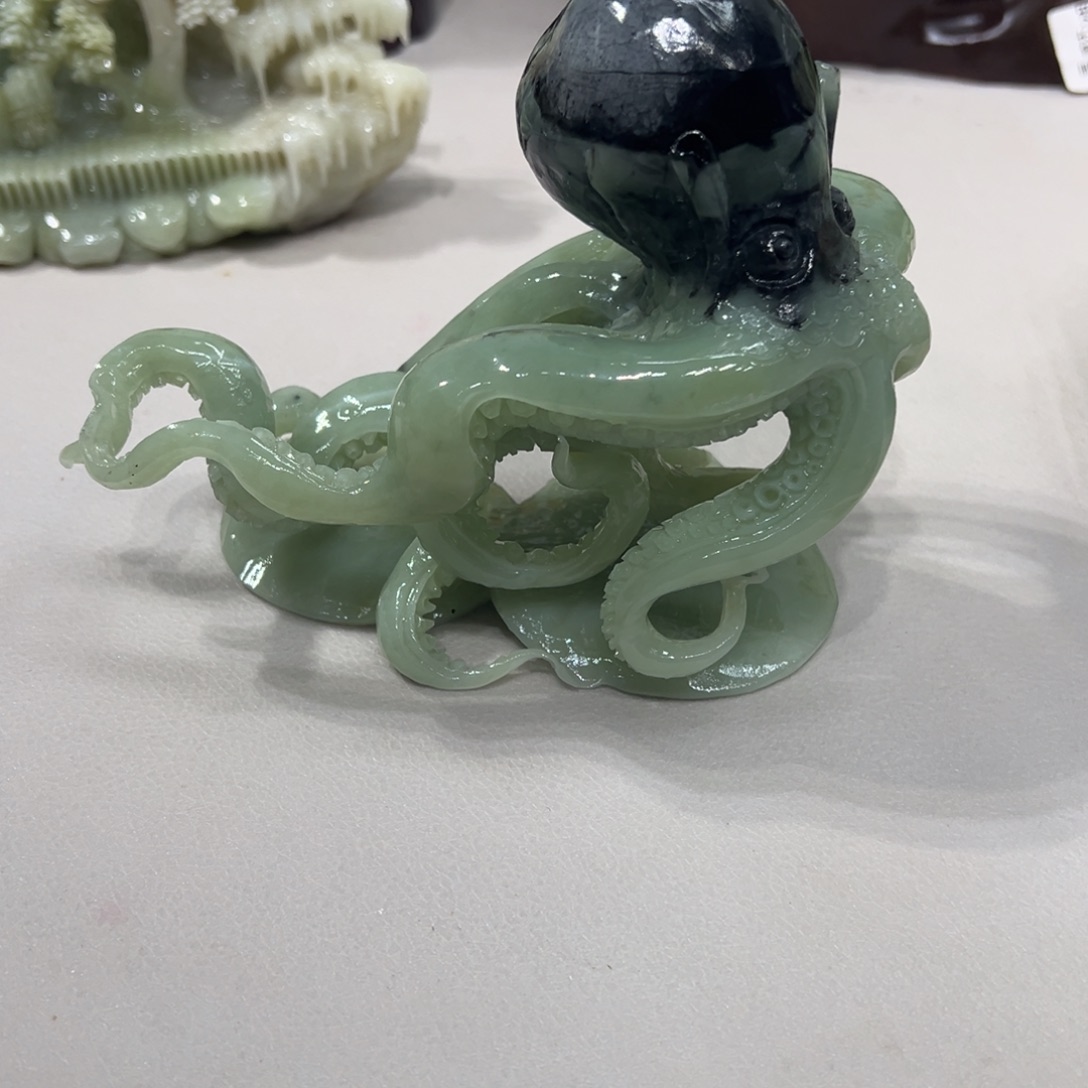未镶嵌蛇纹石玉八方来财