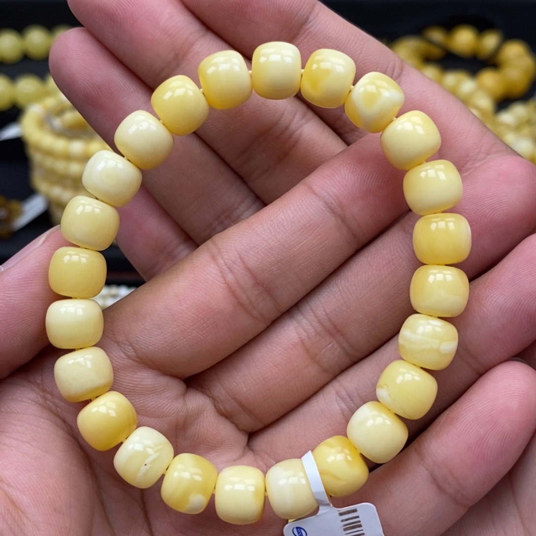 琥珀未镶嵌珠宝奇石9.6尺寸精工老型手串