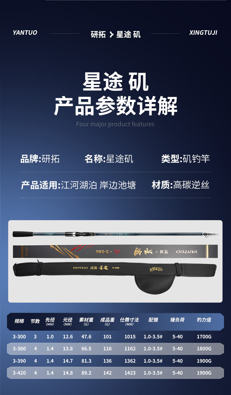 研拓2025研拓新品-星途矶 矶钓滑漂天花板富士全Fuji-SIC碳素导环