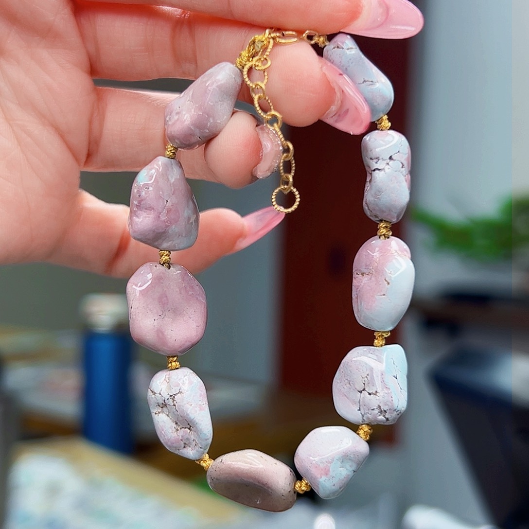 绿松石珠宝奇石18K金镶嵌