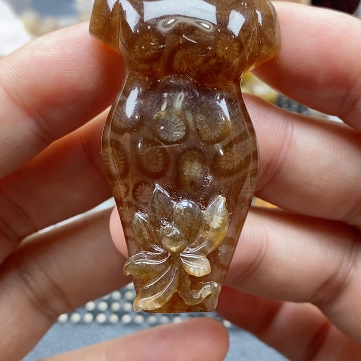 硅化珊瑚（珊瑚玉）颈饰未镶嵌