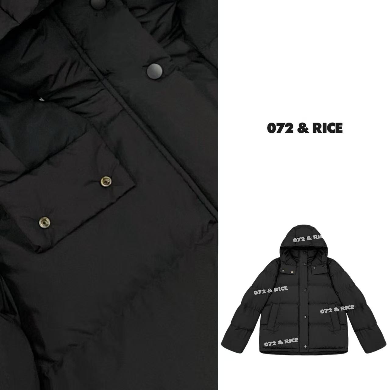 072 & RICE【LU家五格】秋冬休闲连帽长袖羽绒外套 ZX-KLF2513201