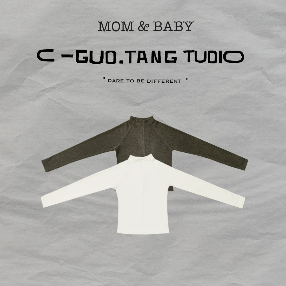 C-Guo.Tang Studio磨毛加厚蛋白轻户外运动前拉链打底T恤时尚休闲