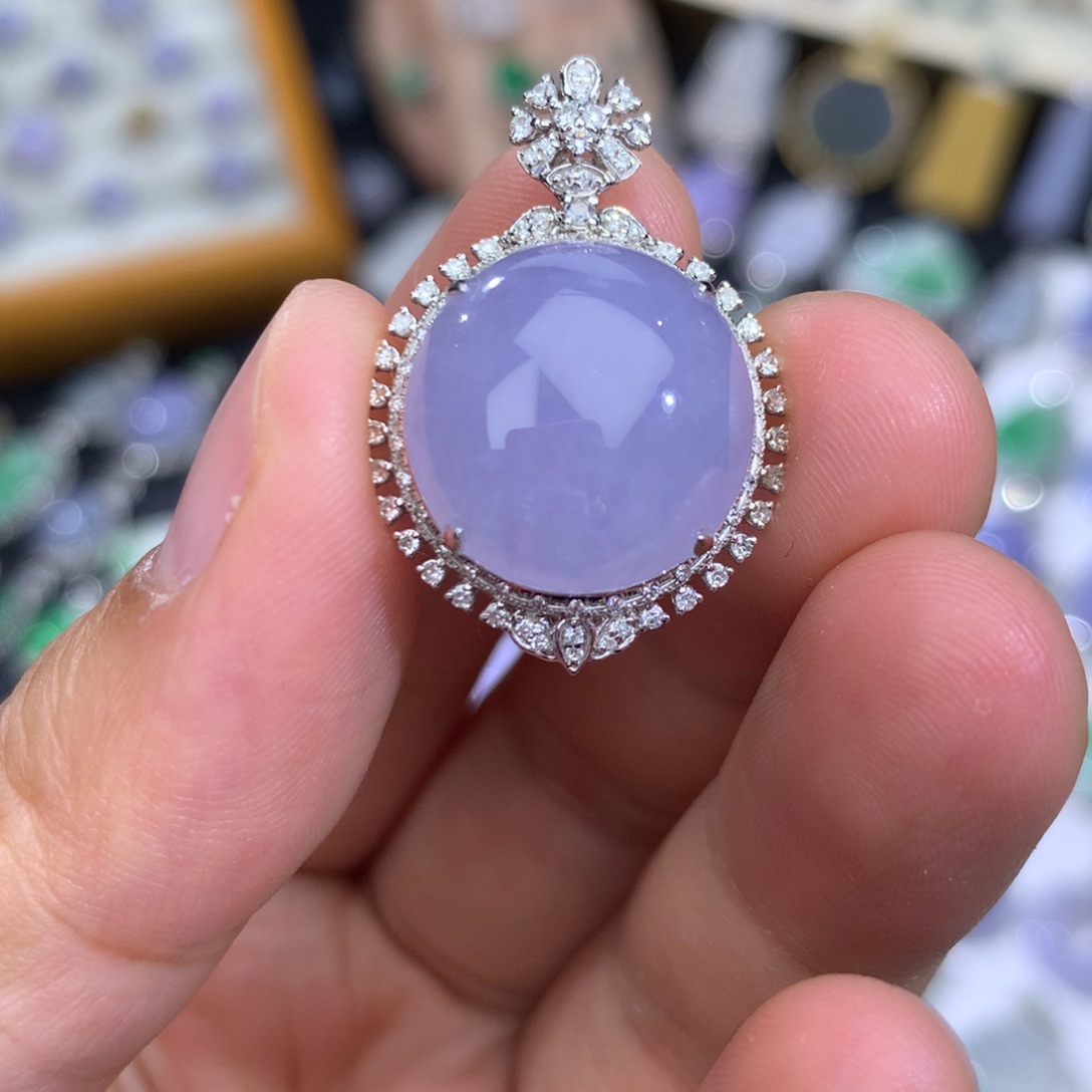 翡翠18K金镶嵌吊坠(不含链)签收后48小时鉴赏期