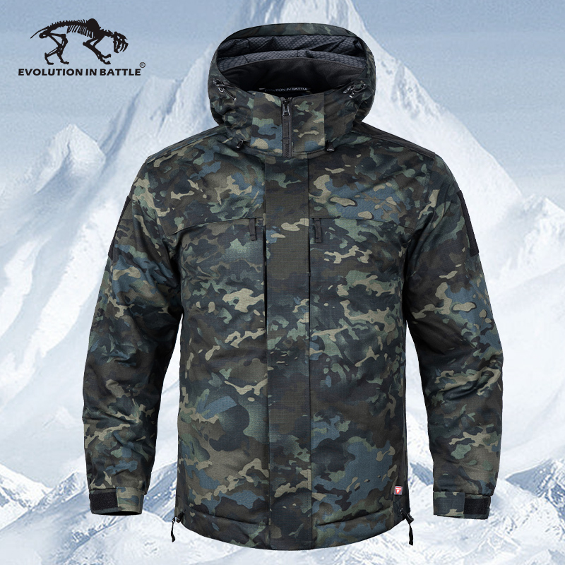 猛虎营迷彩重装P棉棉服连帽休闲加厚保暖登山防寒CJ12