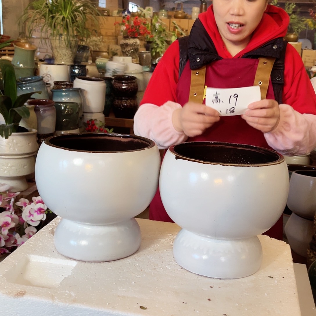 紫砂花盆高度19口径18