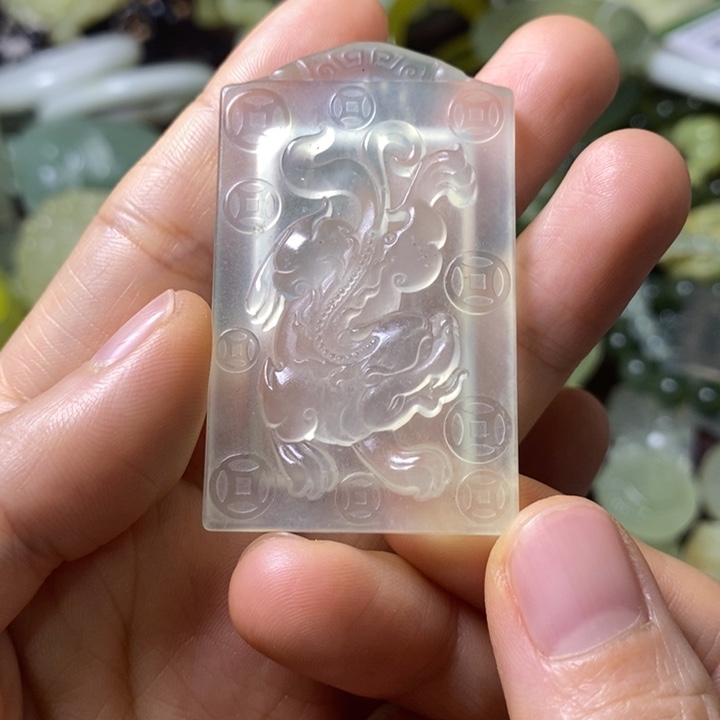 岫玉岫玉挂件未镶嵌大*