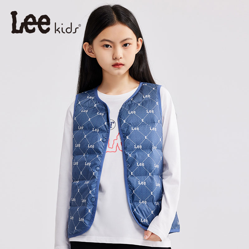 Leekids商场同款摩登系列儿童羽绒马甲秋冬休闲洋气潮流好羽绒