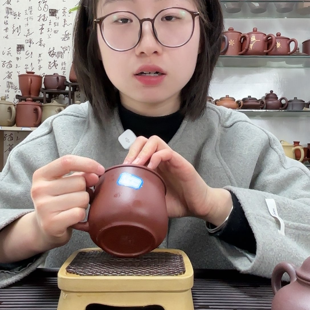 紫砂茶杯宜兴紫砂无礼盒共生矿紫泥小龙蛋宽口300cc