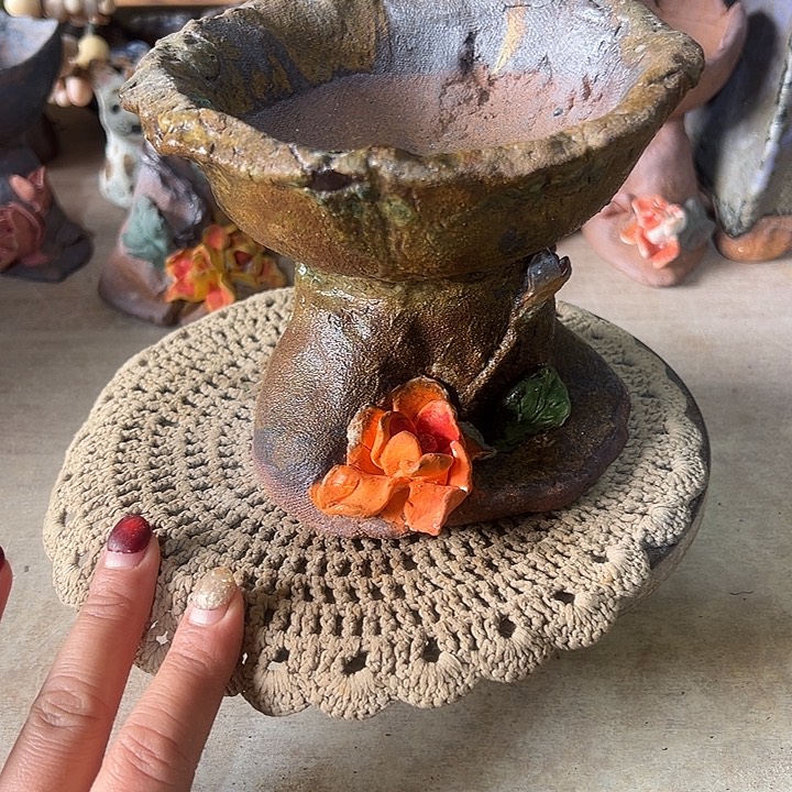 福利手工粗陶高温花器满58包邮